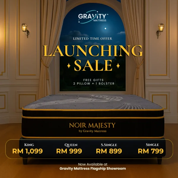 Noir Majesty Tilam Hitam Mewah – Pocket Spring Zero Disturbance | King Queen Super Single Single