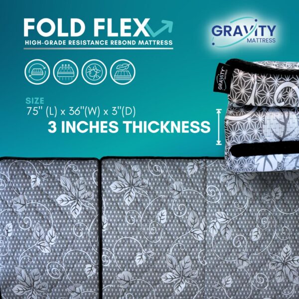 FOLD FLEX Foldable Mattress Tilam Single Lipat High Density Foam Mattress 3" - Image 2