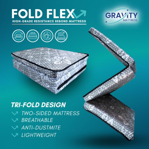 FOLD FLEX Foldable Mattress Tilam Single Lipat High Density Foam Mattress 3" - Image 3